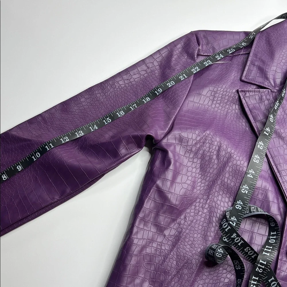 Adult Joker Jacket -‎ Suicide Squad purple vegan leather trench steampunk  S
